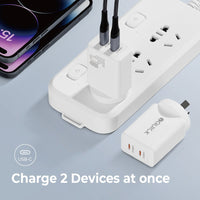 iQuick GaN II 45W PD3.0 Dual USB-C Ports Charging Adapter-White
