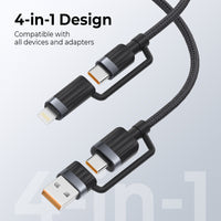 iQuick TransWire I Series 4 in 1 Charging Date Cable 1.2m for 15 / 16 / 17 Series