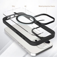 iPhone 17 Pro Max Redefine Metal Camera Lens Transparent Case Cover With Magnetic Ring