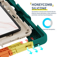 Armor Shockproof Handle Ring Rotation Case Cover for Samsung Galaxy Tab S9+ X810 / S9 FE+ X610 / S10+ X820