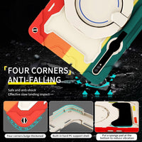 Armor Shockproof Handle Ring Rotation Case Cover for Samsung Galaxy Tab S9+ X810 / S9 FE+ X610 / S10+ X820