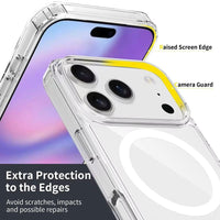 iPhone 17 Pro Max High Quality Acrylic + TPU Hybrid Transparent Case Cover With Magnetic Ring
