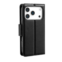 iPhone 17 Pro Max Hanman PU Flip Leather Wallet Case -Black