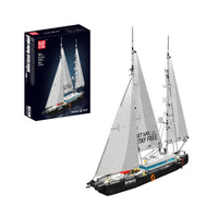 Mould King 10194 Modern Two-Mast Sailing Yacht Building Set | 893 Pcs