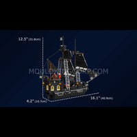 Mould King 10195 Black Pearl Pirate Ship Building Set | 932 Pieces