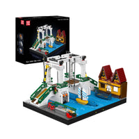 Mould King 16068 Northern Europe Town Folding Bridge Building Set | 2,066 Pcs