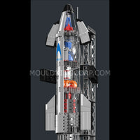 Mould King 21077 Chrome Starship & Launch Tower Building Set | 1,231 Pcs