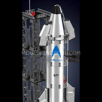 Mould King 21077 Chrome Starship & Launch Tower Building Set | 1,231 Pcs