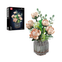 Mould King 24109 White Rose Flower Bouquet Building Set | 981 Pcs