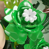 Mould King 24109 White Rose Flower Bouquet Building Set | 981 Pcs