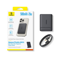 Baseus PicoGo AM31 Qi2 Ultra-Mini Magnetic Power Bank with Kickstand 5000mAh 20W
