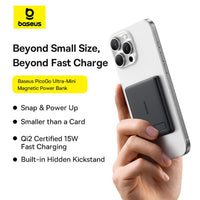 Baseus PicoGo AM31 Qi2 Ultra-Mini Magnetic Power Bank with Kickstand 5000mAh 20W
