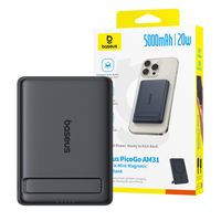 Baseus PicoGo AM31 Qi2 Ultra-Mini Magnetic Power Bank with Kickstand 5000mAh 20W