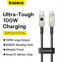 Baseus Unbreakable Series Fast Charging Data Cable Type-C to Type-C 100W 2m for iPhone 15 / 16 / 17 Series