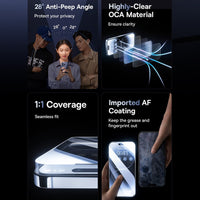 Baseus Sapphire Series Privacy Protection Tempered Glass Screen Protector (with Dust Filter)