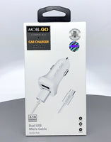 sky Mobigo GO203 3.1A 2USB Car Charger with USB-A to Micro Combo