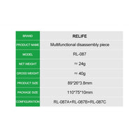 RELIFE RL-087 Multi-function Ultra-thin Steel Disassembly Blade Set