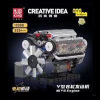Mould King 10088 V-Type 8-Cylinder Engine with Motor Toy 535 pcs