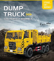 Mould King 17012 Remote Control Three Way Dumper Truck Vehicle Building Toy Set