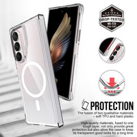 Crystal Clear Transparent Case Cover With Magnetic Ring for Samsung Galaxy