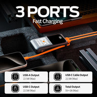MOVE SPEED F20 Power Bank 20000mAh USB-C Cable 22.5W Max Portable Fast Charging (YSPBF20)