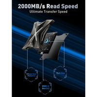 MOVE SPEED Magnetic RX20 2000MB/s Read with RGB Streamer Light Portable SSD (YSPSRX20M-1TTG)