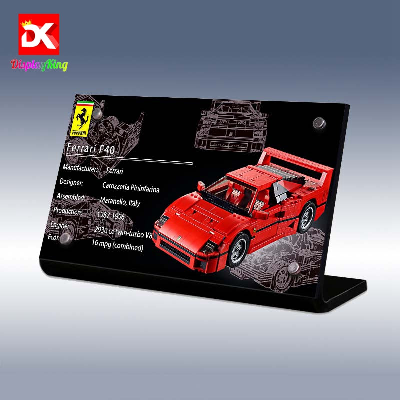 Display King - Acrylic Display plaque for Lego Ferrari F40 10248