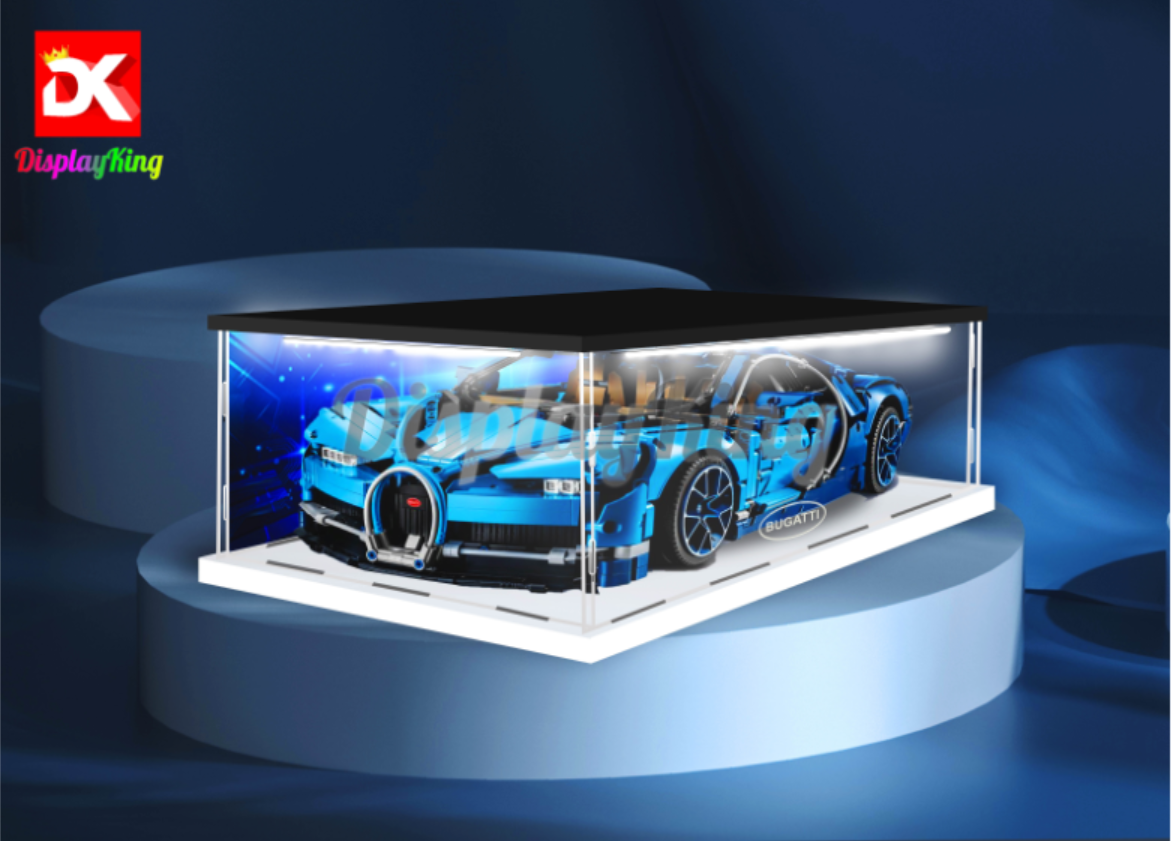Display King Acrylic display case with Led light ceiling for