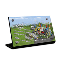 Display plaque for LEGO Creator Fairground Mixer 10244