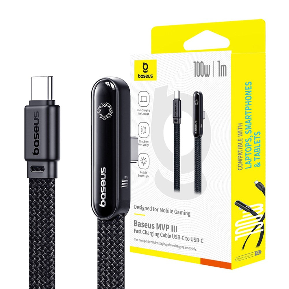 Baseus MVP 3 Fast Charging Cable USB-C to USB-C 100W-Cosmic Black