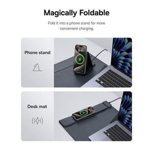 Baseus MagPro Series II Smart Desk Mat (with Wireless Charger)-Cosmic Black