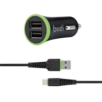 sky Budi M8J061T 3.4A 2USB Car Charger with USB-A to C Combo
