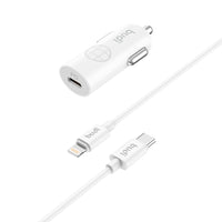 sky Budi CC062TTLW PD 33W USB C Mini car charger with Type-C to iPh combo
