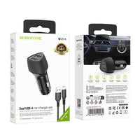 BOROFONE BZ31A Solid dual-port car charger set(Micro) - black
