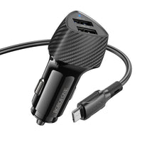 BOROFONE BZ31A Solid dual-port car charger set(Micro) - black
