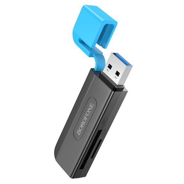 BOROFONE DH9 Wisdom 2-in-1 USB 3.0 card reader - black blue
