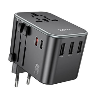 hoco AC19 Supporter five-port PD35W(2C3A) universal conversion charger - black