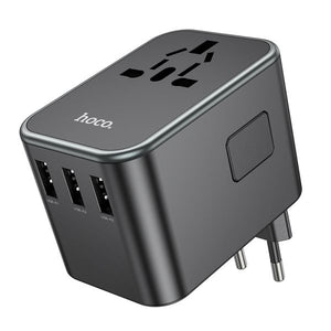 hoco AC19 Supporter five-port PD35W(2C3A) universal conversion charger - black