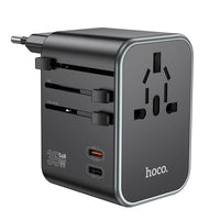 hoco AC19 Supporter five-port PD35W(2C3A) universal conversion charger - black
