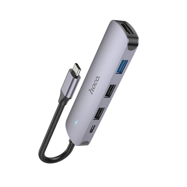 hoco HB27 Type-C multi-function converter(HDTV+USB3.0+USB2.0 - metal gray
