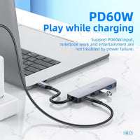 hoco HB27 Type-C multi-function converter(HDTV+USB3.0+USB2.0 - metal gray