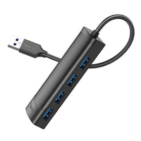 hoco HB41 Easy safety 4-in-1 Adapter(USB to USB3.0*4)(L=0.2M) - black

