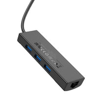 hoco HB42 Easy safety 4-in-1 Gigabit Ethernet Adapter(Type-C to USB3.0*3+RJ45)(L=0.2M) - black
