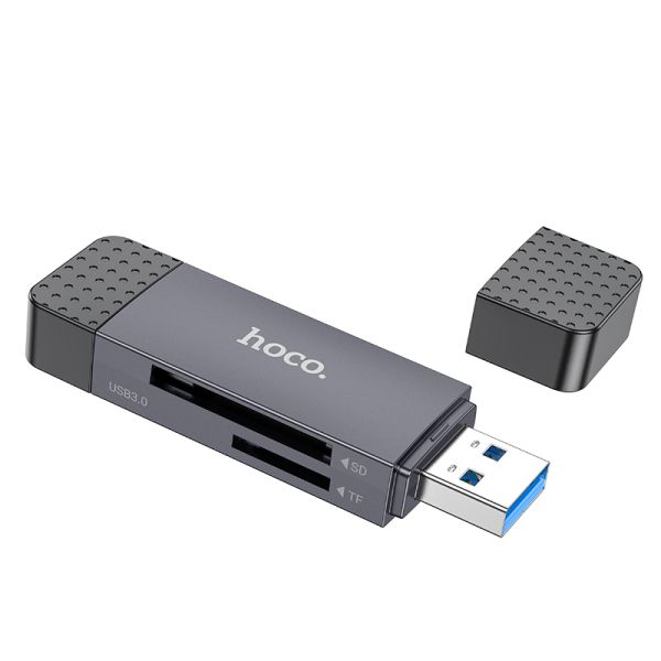 hoco HB45 Spirit 2-in-1 USB / Type-C 3.0 card reader - metal gray