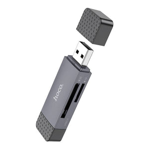hoco HB45 Spirit 2-in-1 USB / Type-C 3.0 card reader - metal gray