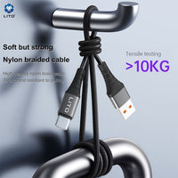 LITO LD08 USB-A To USB-C Nylon braided Cable 100cm - Black
