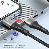 LITO LD08 USB-A To Lightning Nylon braided Cable 100cm - Black

