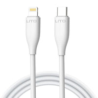 LITO LD03 USB-C To Lightning Liquid Silicone Fast Charging Cable 100cm - White
