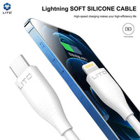 LITO LD03 USB-C To Lightning Liquid Silicone Fast Charging Cable 100cm - White
