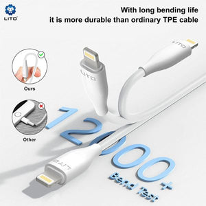 LITO LD03 USB-C To Lightning Liquid Silicone Fast Charging Cable 100cm - White
